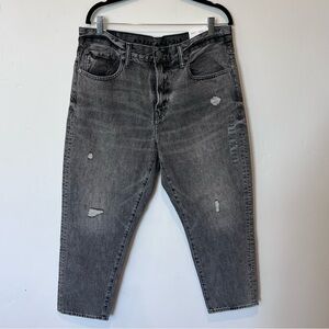 NWT Women’s American Eagle Skater Distressed Gray Black Jeans Plus Size 34/16